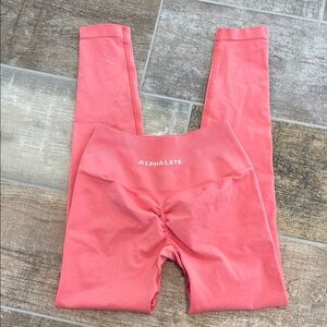 Alphalete High Rise Workout Leggings Coral Pink Size Small S